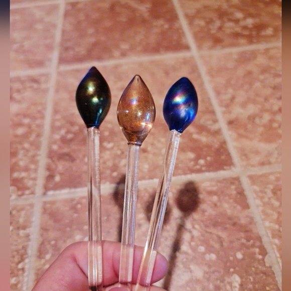 Pier 1 Vintage Collectible Swizzle Sticks Blown Glass Set/3 EUC - Picture 2 of 3